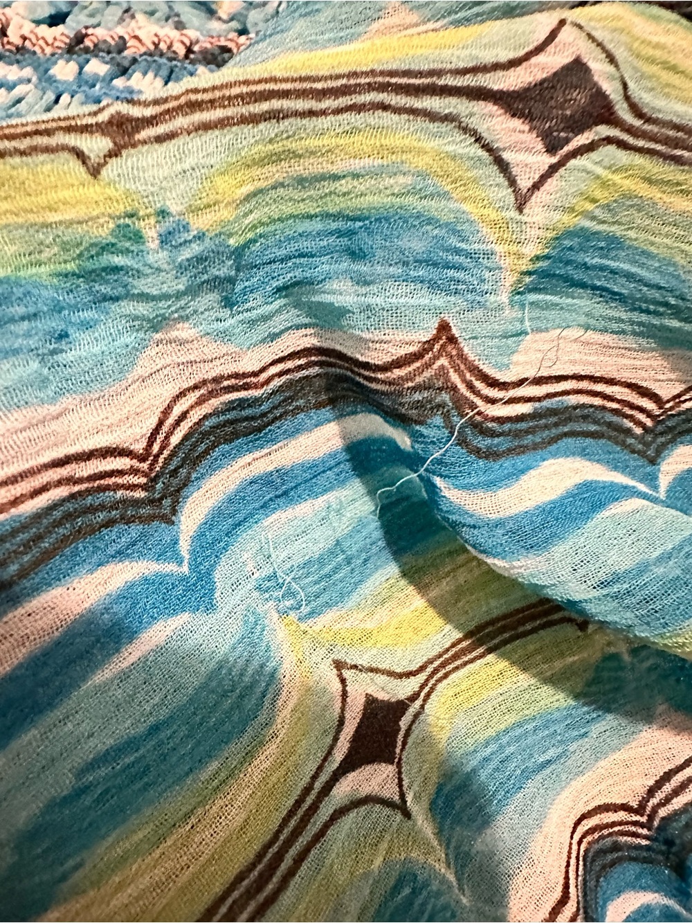 Lane Bryant | Top | Lane Bryant Blue-Green Patterned Short Sleeve Blouse - Picture 6 of 8
